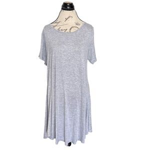 Belaroi Womens Dress Sz 1X Gray Short Sleeve Basic Classic Preppy Loungewear